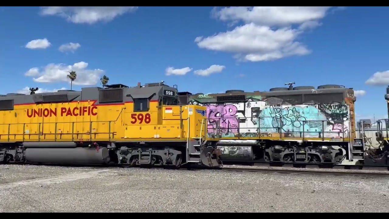 Union Pacific west Anaheim yard. Union Pacific flight ￼￼train 🚂🚃🚃🚃🚃🚃🚃 