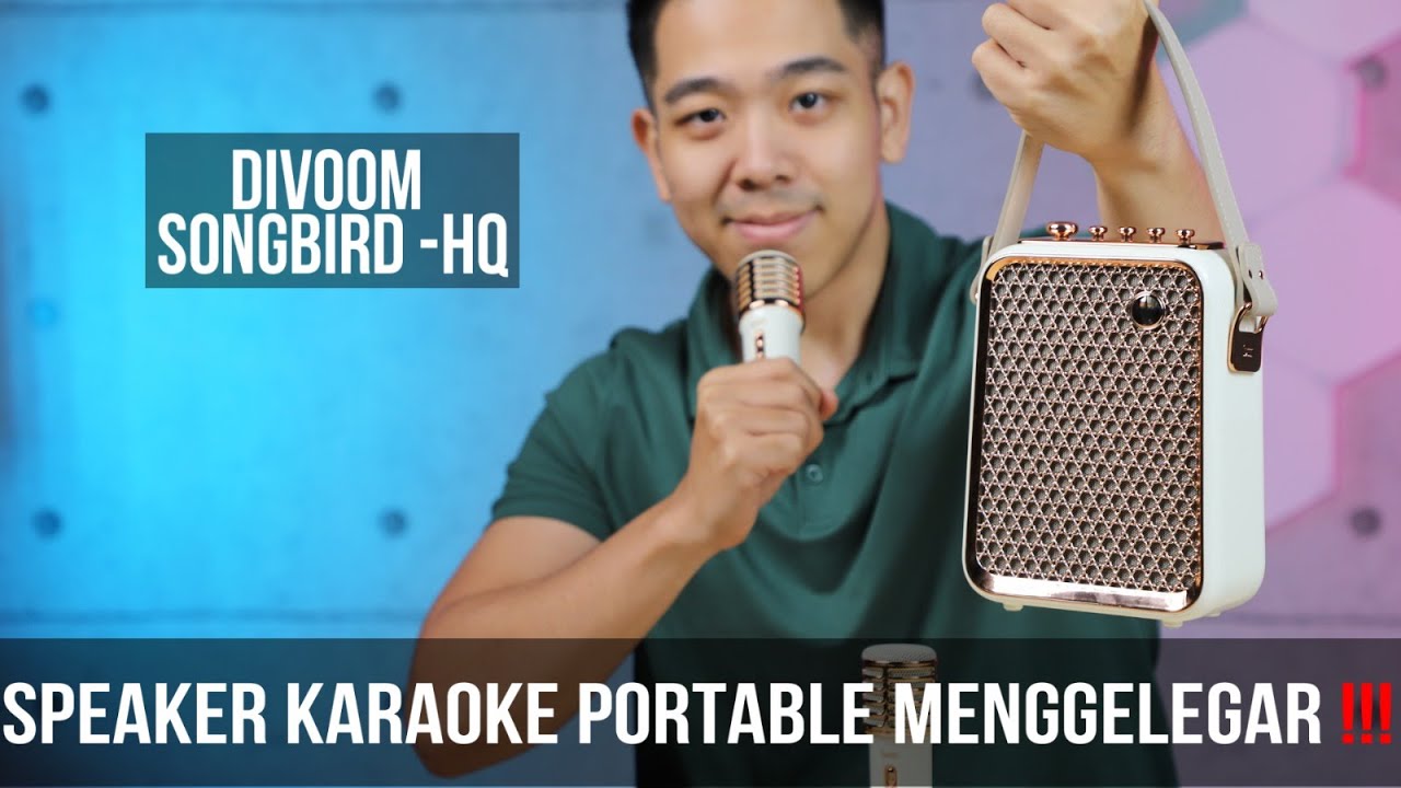 SUARA MENGGELEGAR BUAT KARAOKE DIMANA AJA !!! BLUETOOTH SPEAKER KARAOKE PORTABLE DIVOOM SONGBIRD HQ