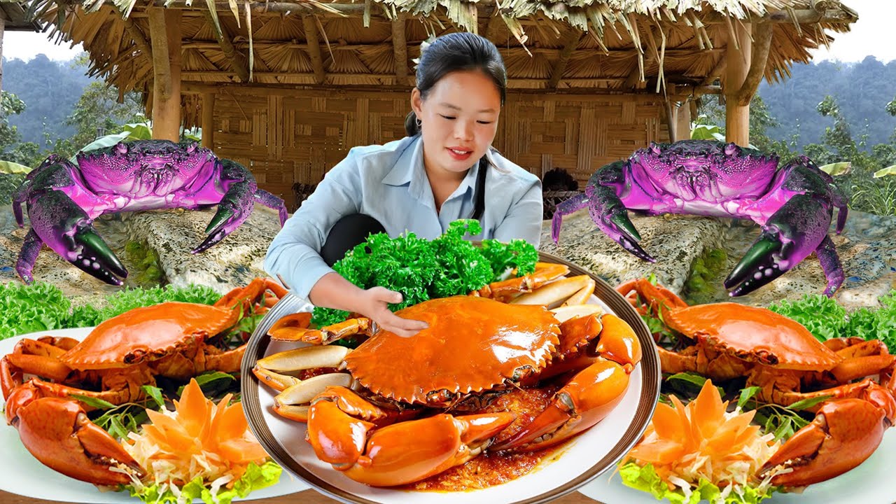 GIANT STONE CRAB Harvest Season - Golden Steamed Crab Recipe | Cooking & Harvesting with Ms Huong