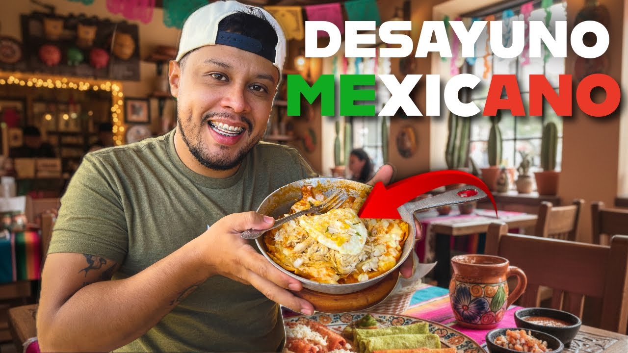 Probando un Desayuno Mexicano 🇲🇽Los Chilaquiles más INCREÍBLES que he comido 🔥