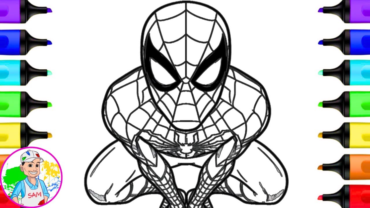 Coloring Spiderman Superhero Coloring Pages Book | Spiderman Coloring Book Art Marvel