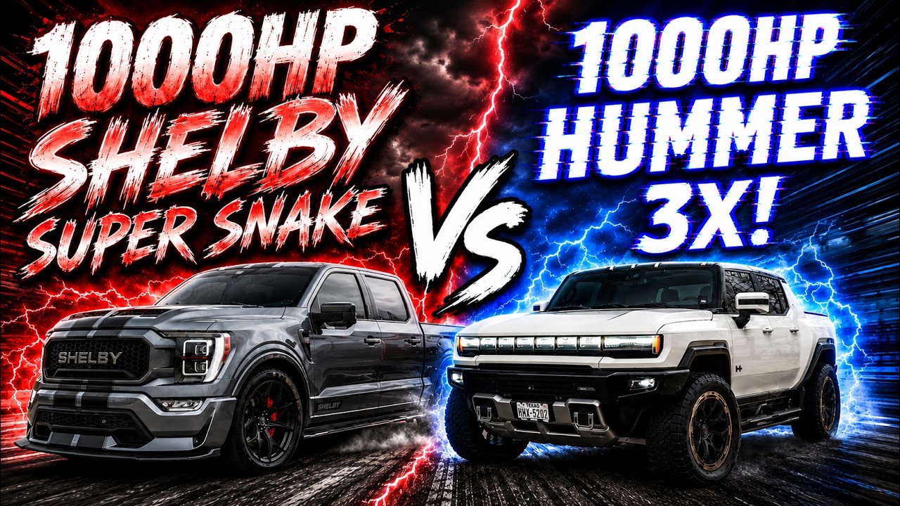 1000 Л.С. SHELBY SUPER SNAKE ПРОТИВ 1000 Л.С. HUMMER EV 3X!