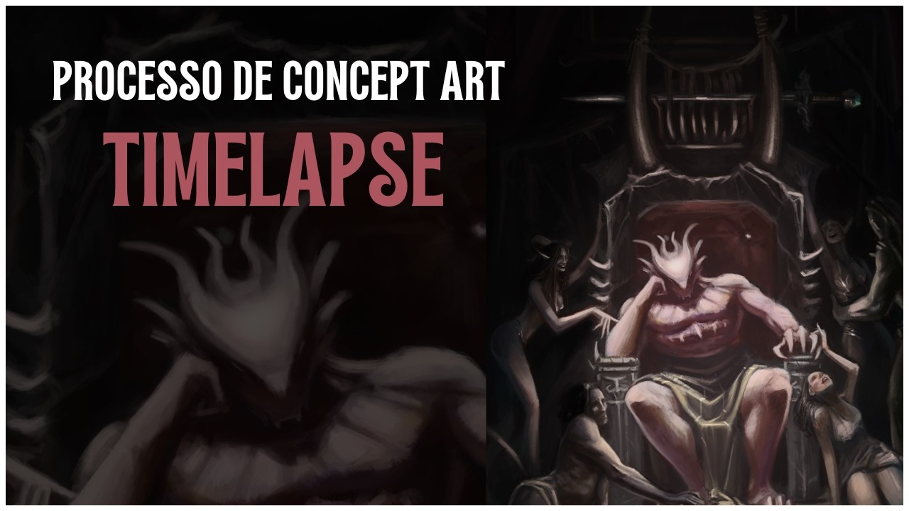 Timelapse Processo de Concept de um Imperador - Dragonborn D&D Emperor 🔥🐲