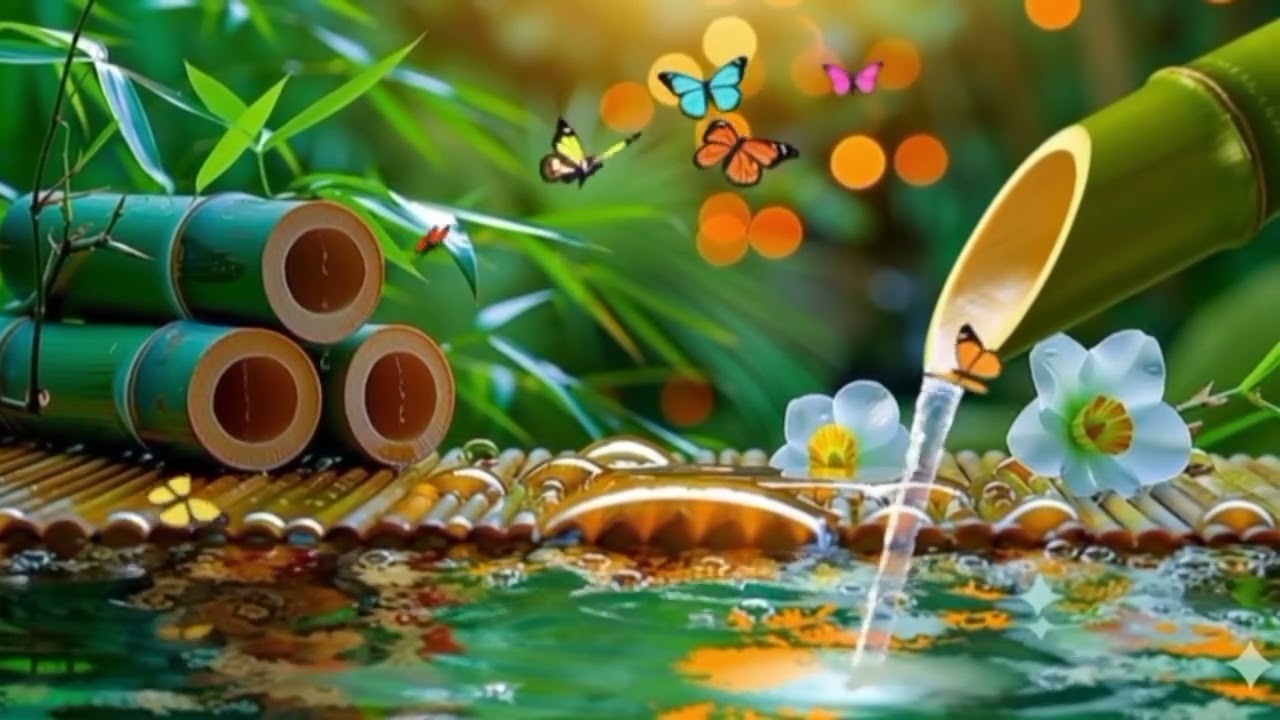 Deep Sleep Music with Bamboo Water Sounds 🌿 Relaxing Piano & Nature Sounds for Stress Relief