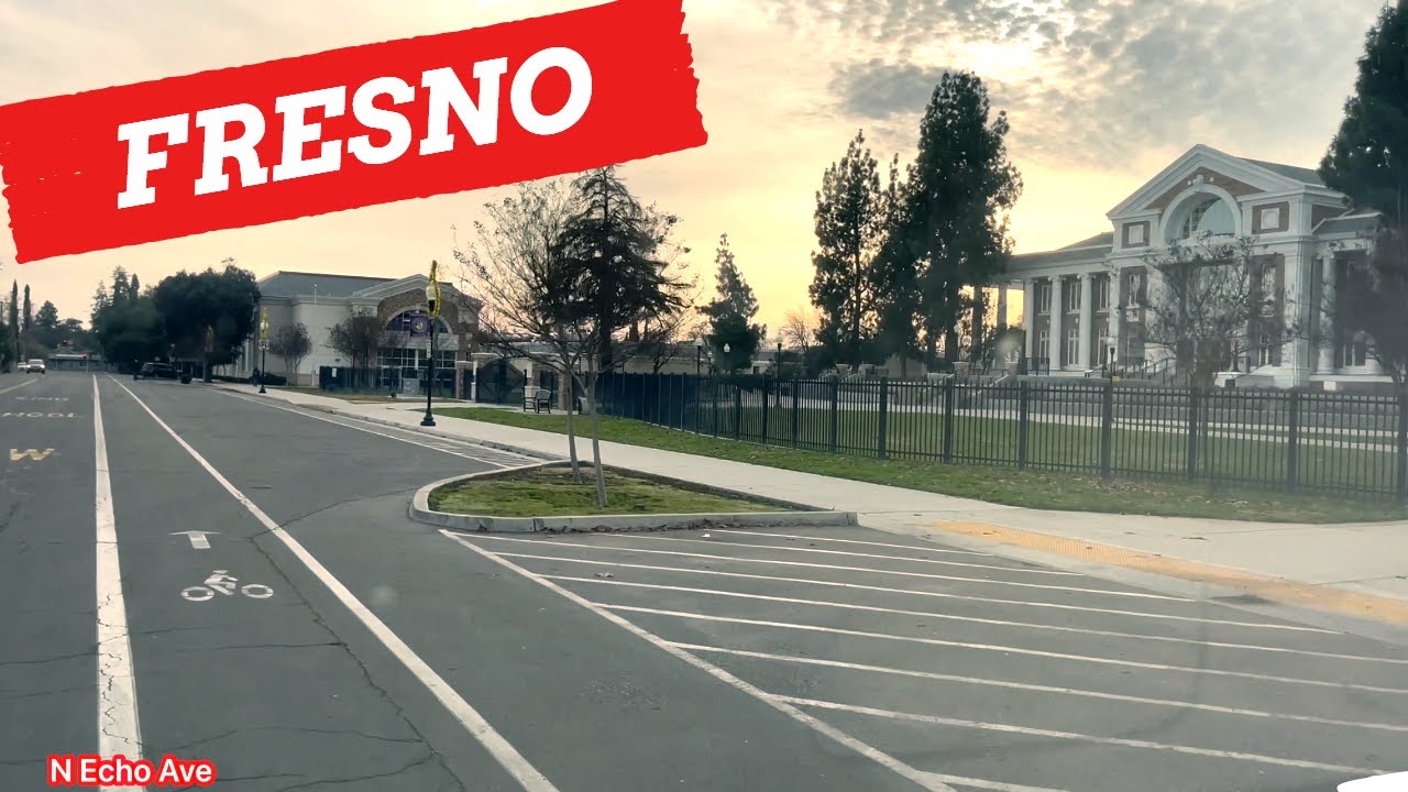 FRESNO CALIFORNIA, FRESNO HIGH SCHOOL, DRIVING DOWNTOWN