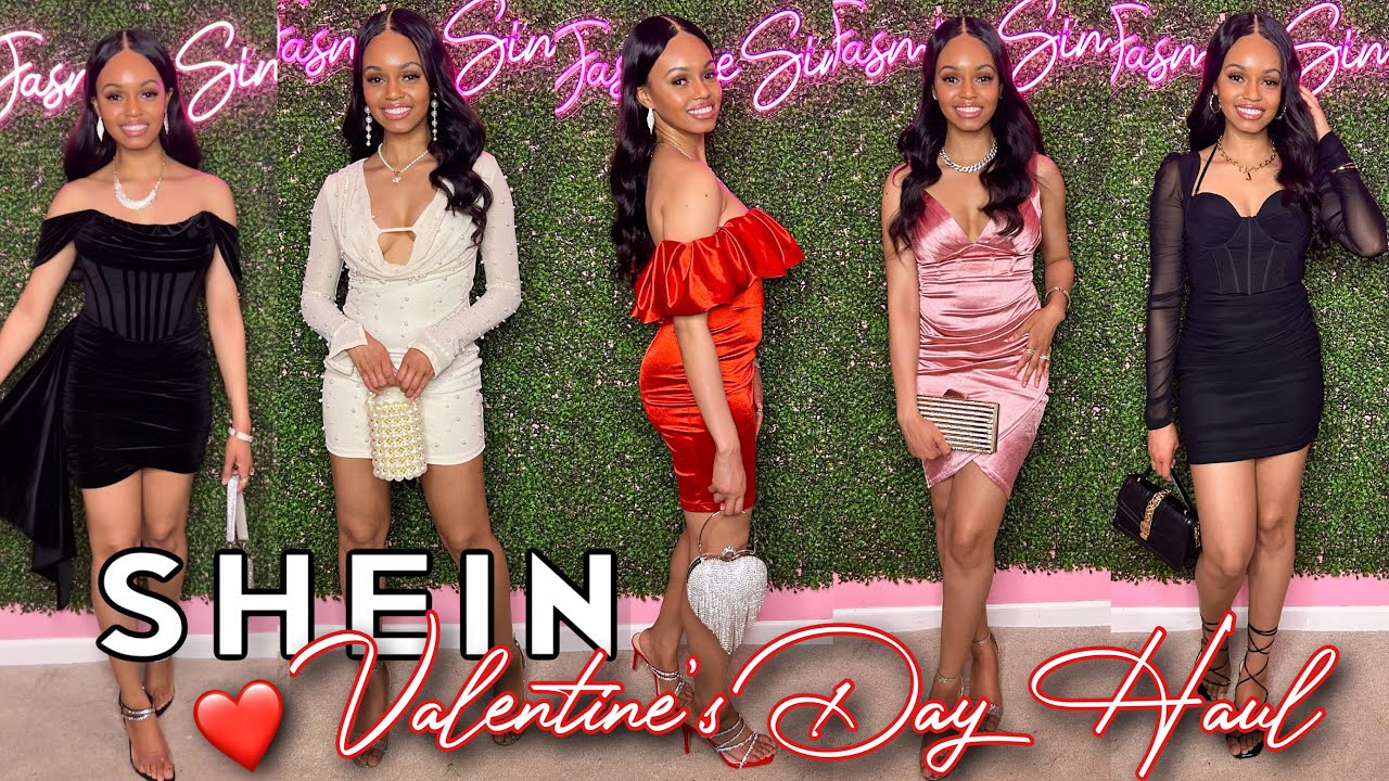 SHEIN VALENTINE'S DAY HAUL 2023 | 5 VALENTINE'S DAY DRESSES UNDER $50 ❤️