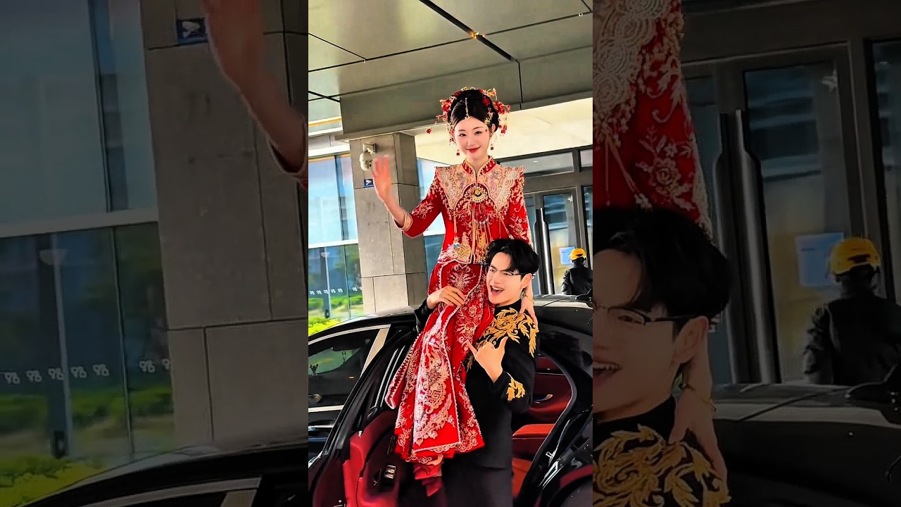 Beautiful Chinese Wedding Dress | Red Silk Bridal Look 👰❤️