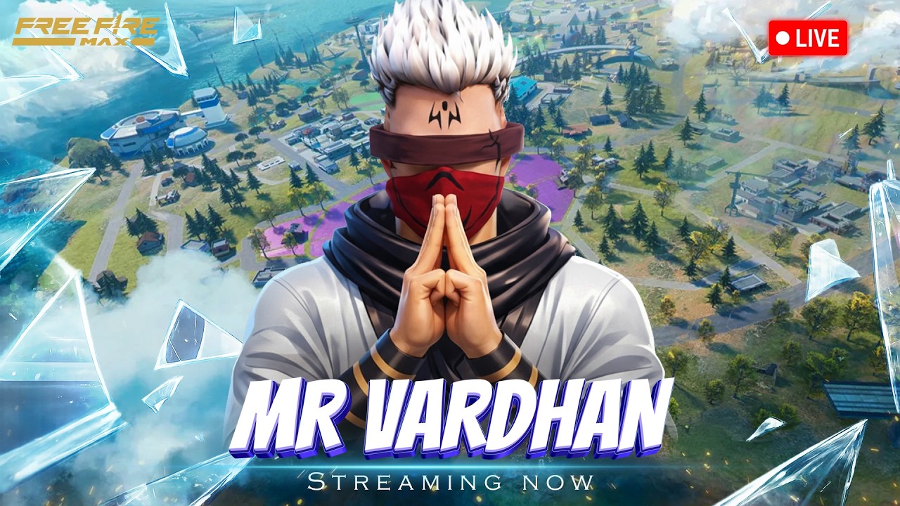 Free Fire MAX LIVE 🔴with Mr Vardhan – Intense Rank Push & Insane Clutch Plays! 🎮🔥