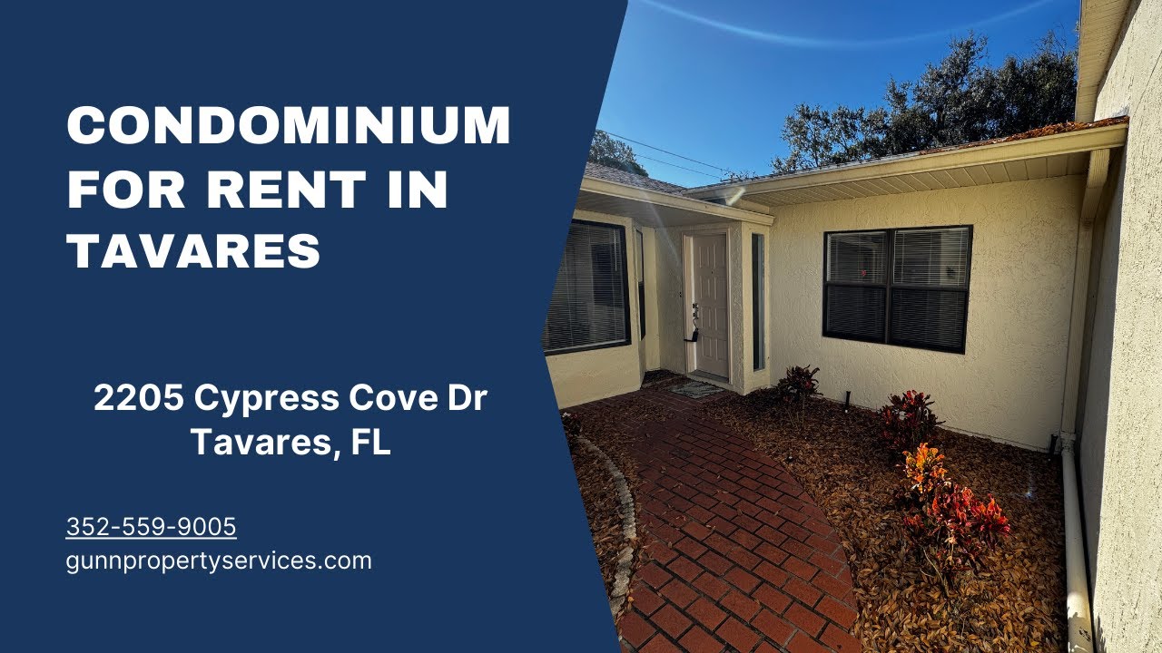 2 Bedrooms / 2 Bathrooms Condo  for Rent in Tavares FL |  2205 Cypress Cove Dr
