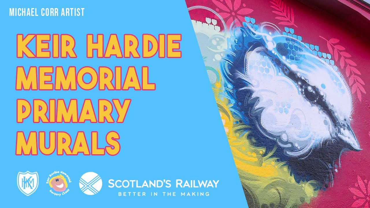 Keir Hardie Memorial Primary in partnership with Network Rail Scotland Murals. Michael Corr Artist