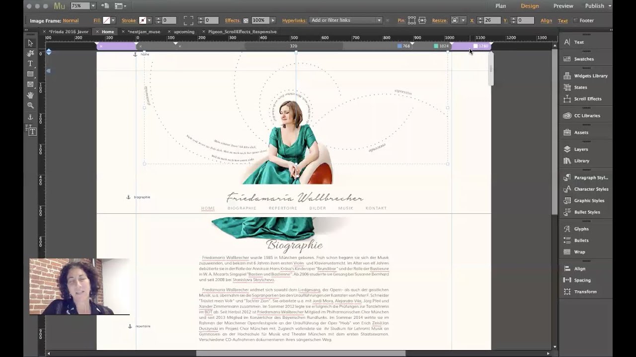 Muse Jam: Site Design with Responsive and Scroll Effects Combined