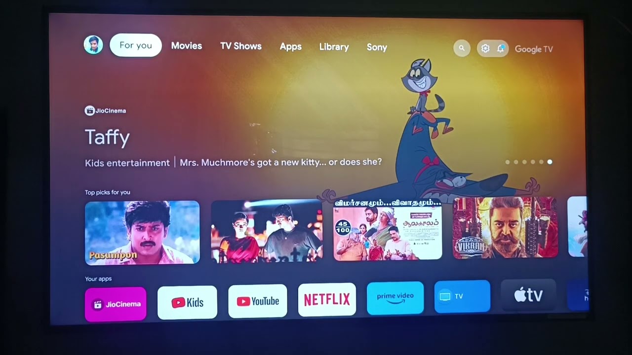 Google TV basic setup interface explain Tamil