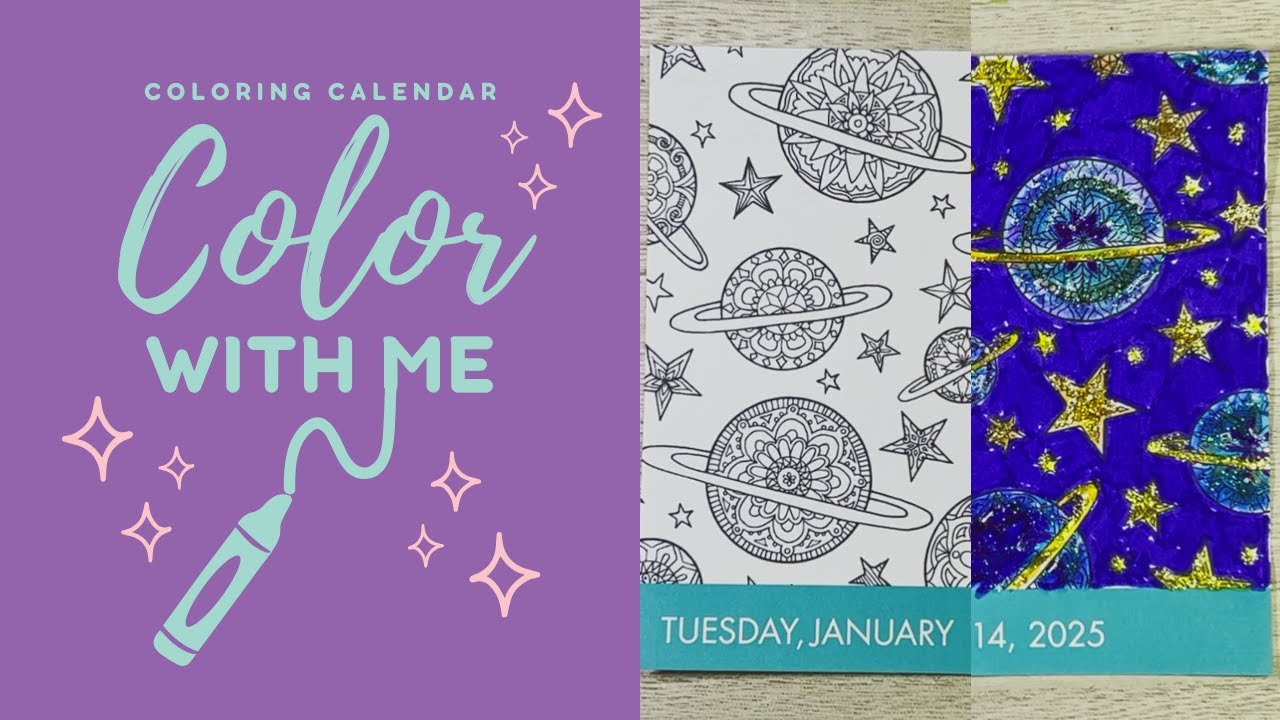 Daily Coloring Calendar 2025 | Color With Me [January  14] (Lo-fi)