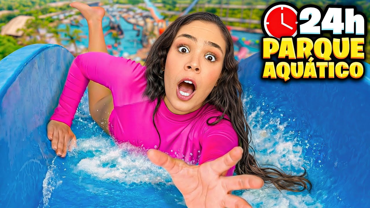 24 HORAS NOS BRINQUEDOS MAIS RADICAIS do PARQUE AQUÁTICO!