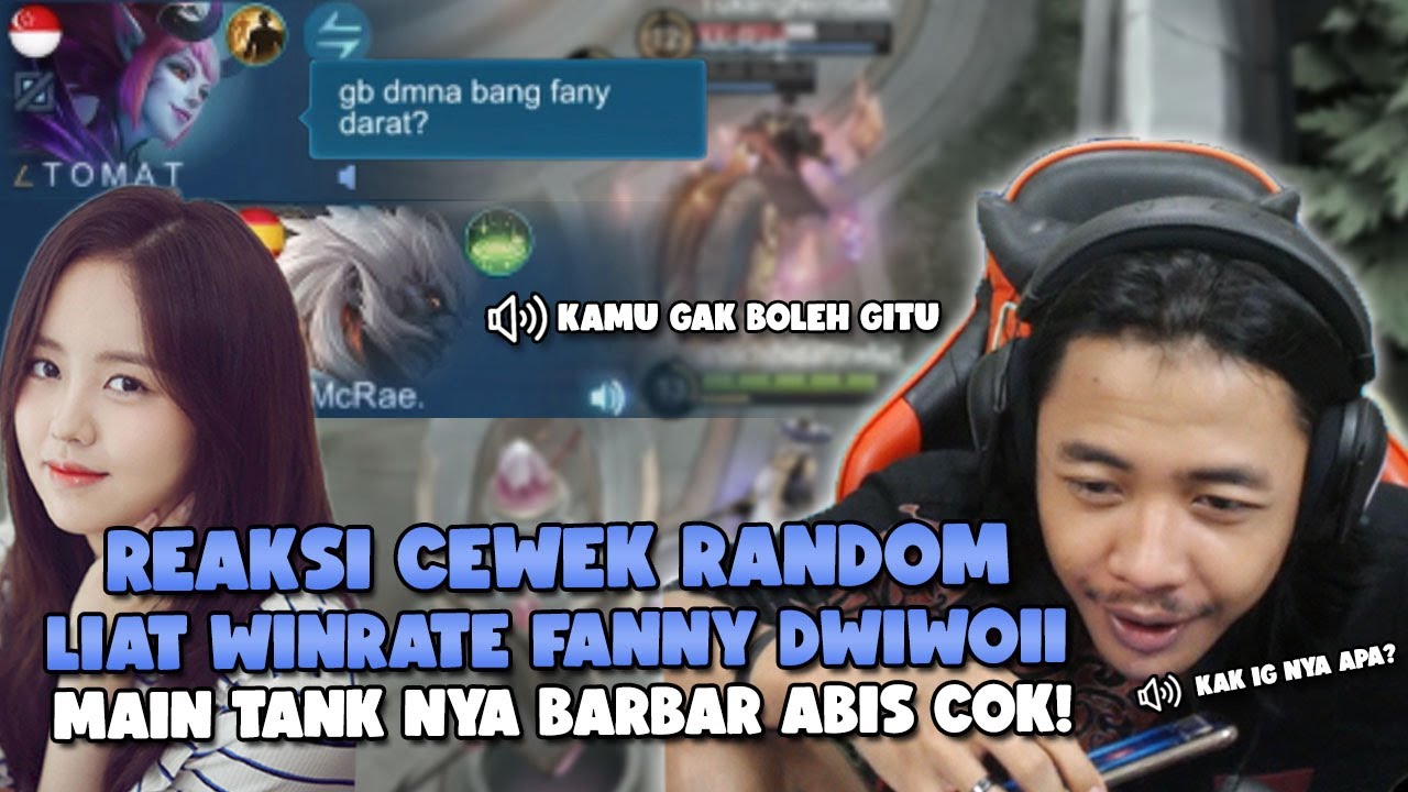 REAKSI CEWEK RANDOM LIAT WR FANNY DWIWOII !! SAMPE DI BILANG GB MMR LANGSUNG ON MIC - MOBILE LEGENDS