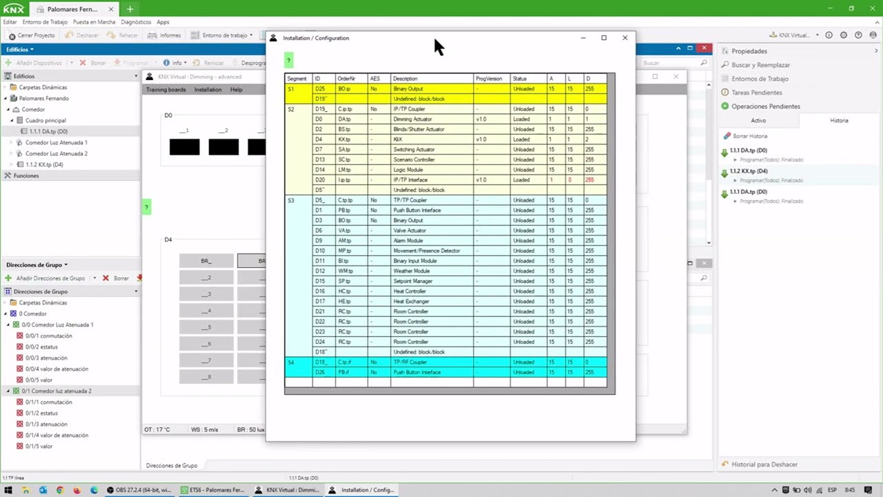 Tutorial KNX Virtual 2.5 ETS6 2023 - Dimming and blinds