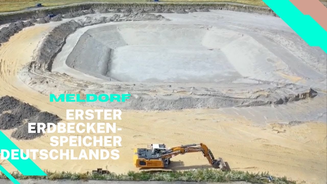 Heizen mit Abwärme - Bau des ersten Erdbeckenspeichers Deutschlands