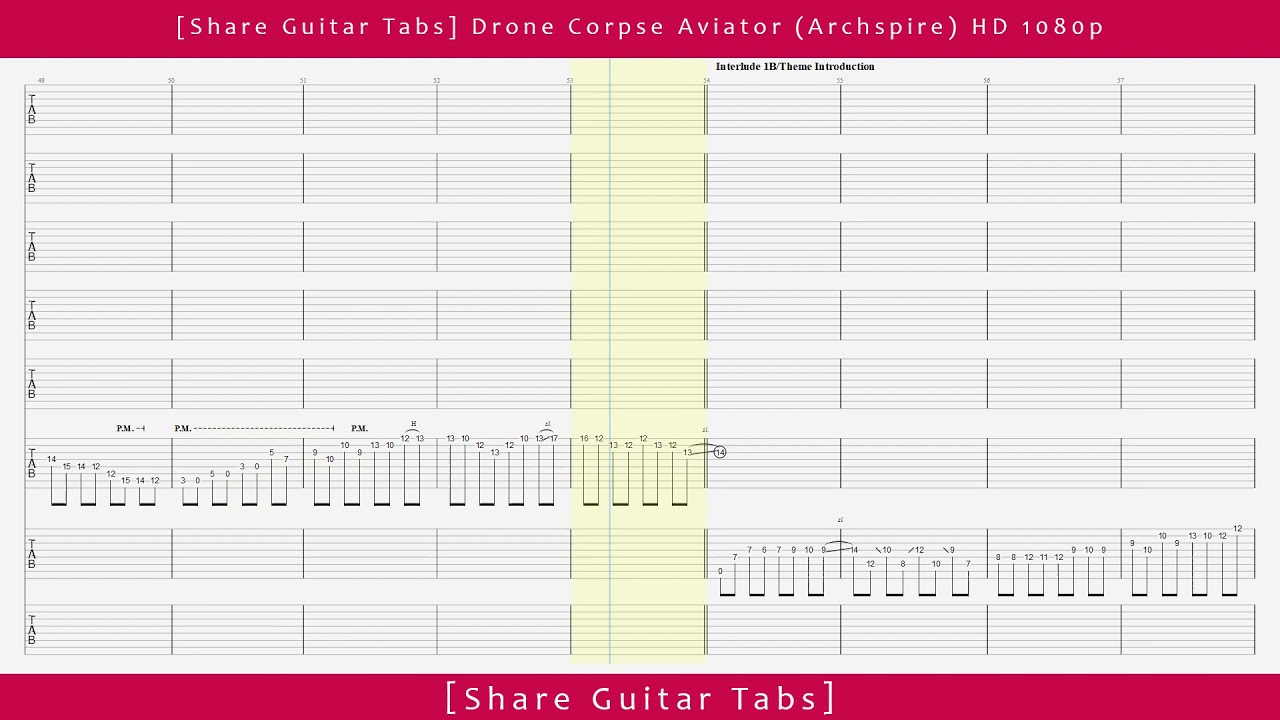 [Share Guitar Tabs] Drone Corpse Aviator (Archspire) HD 1080p