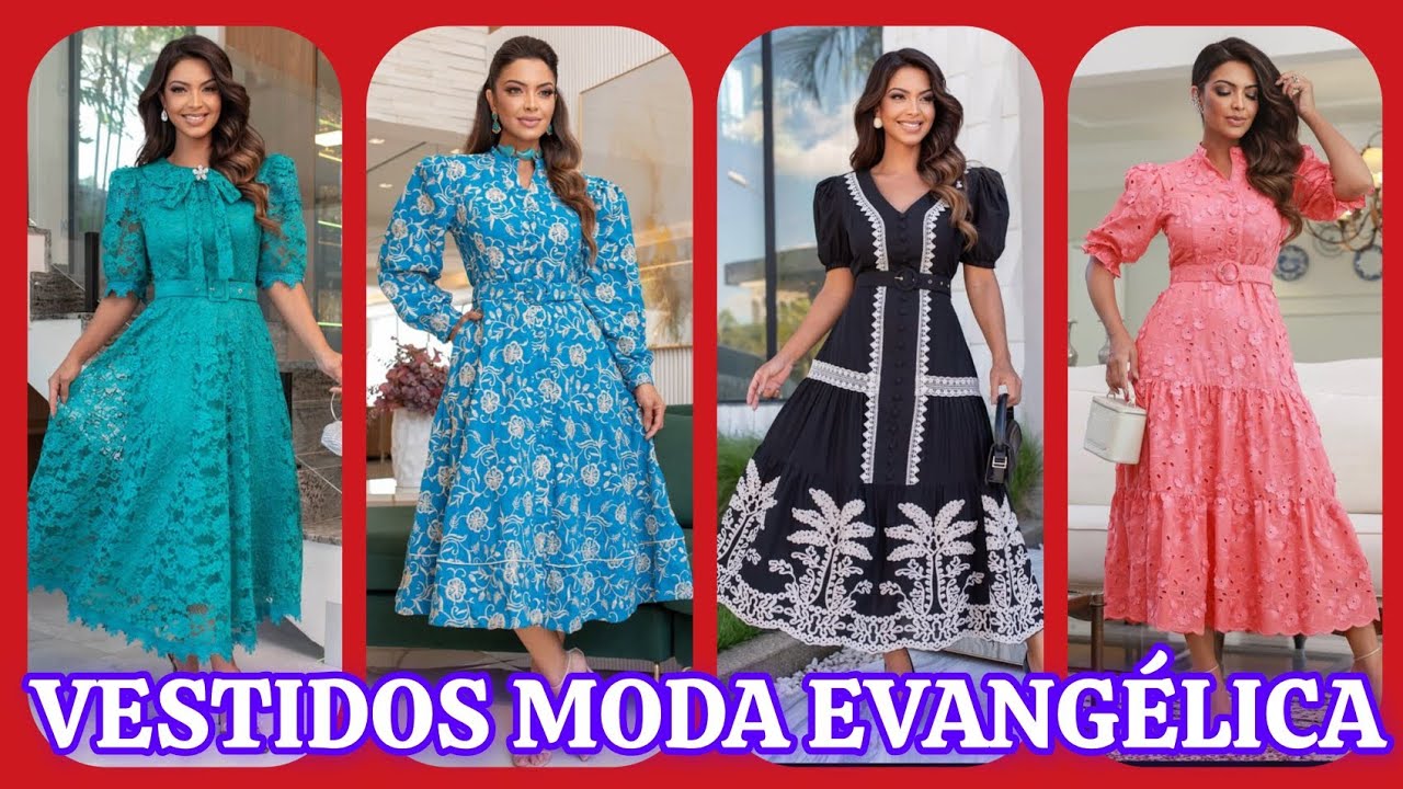 VESTIDOS MODA EVANGÉLICA BELÍSSIMO ✅ MODA EVANGÉLICA ✅
