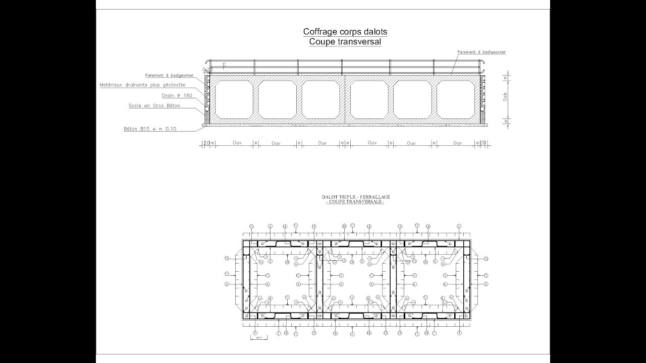CALCUL DE STRUCTURE (FERRAILLAGE ) DES DALOTS AVEC CAD90    (PONT CADRE)