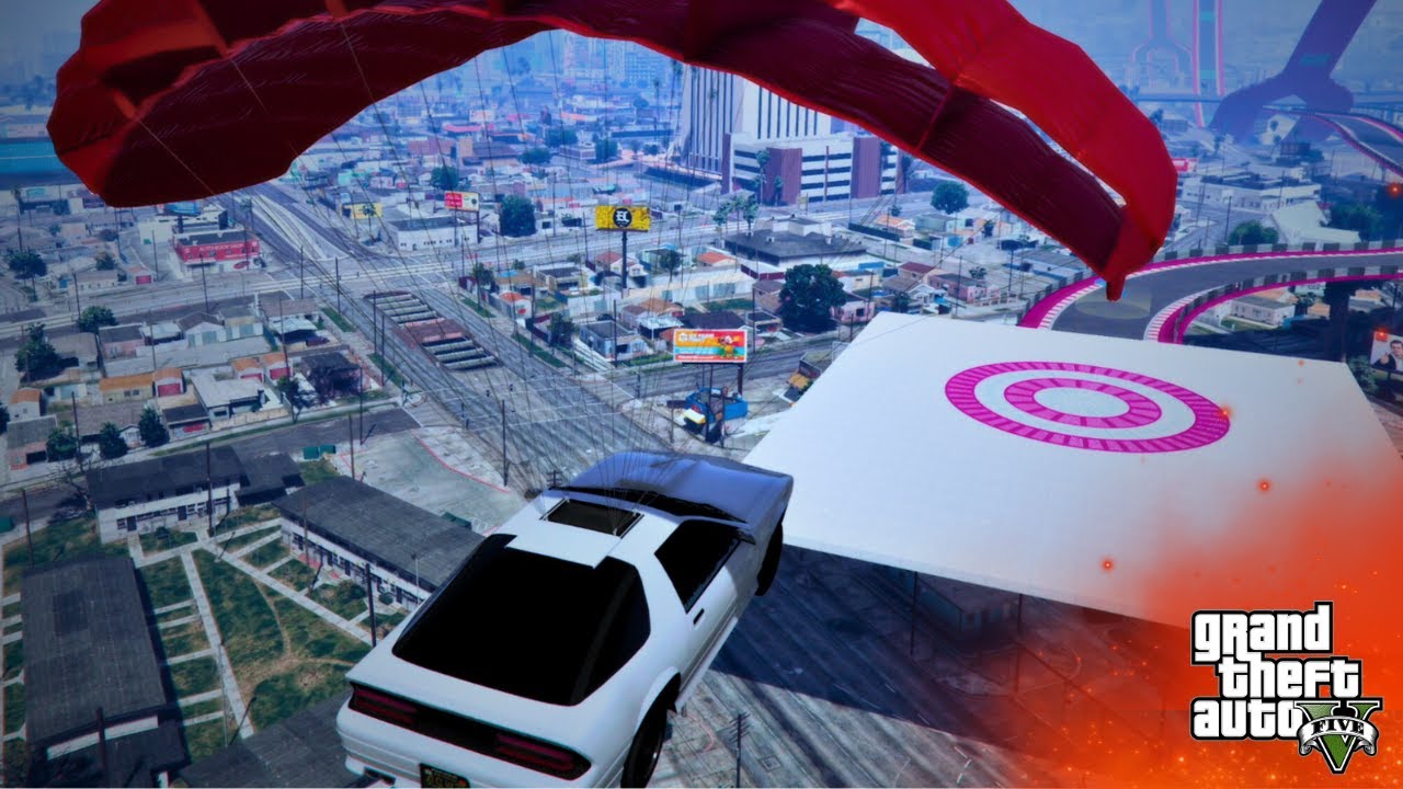 GTA 5 Parkour Stunts: EPIC Parachute Jumps💥...THEN The Funniest Car Crash EVER!