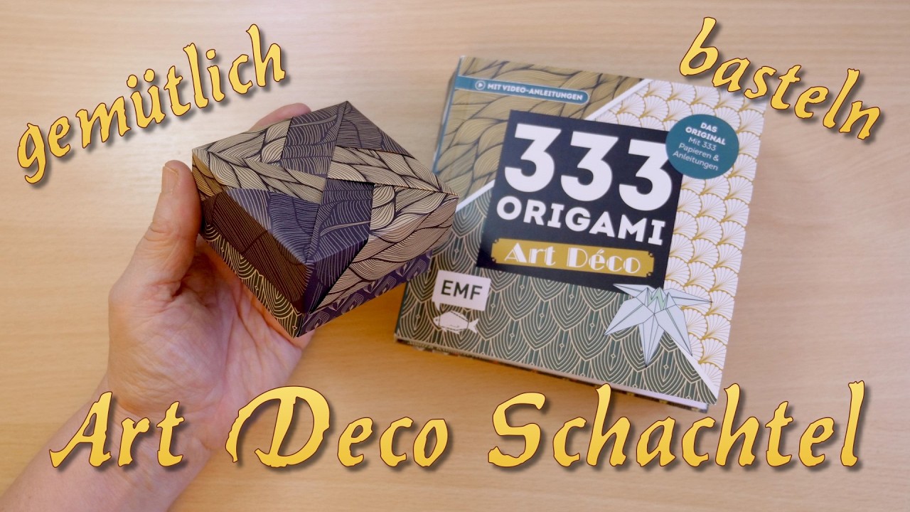 Origami-Schachtel basteln mit Art Deco Papier
