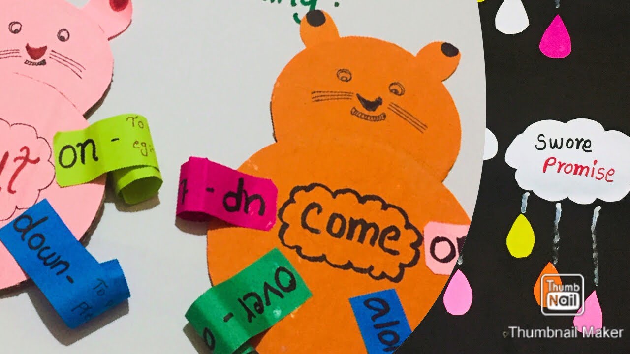 Easy teaching learning material for students...Phrasal verb .4 chart models..colourful TLM charts.
