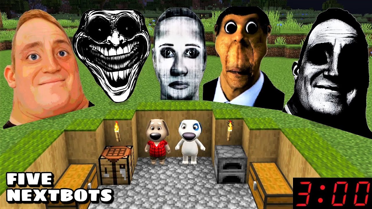 FIVE NEXTBOTS AND OBUNGA FRIENDS CHASED ME in Minecraft - Gameplay - Coffin Meme