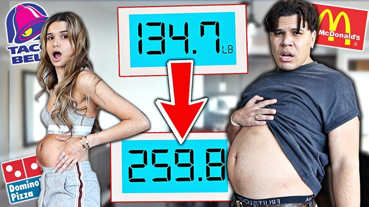 Who Can GAIN the MOST WEIGHT in 24 Hours!! *FAST FOOD CHALLENGE*