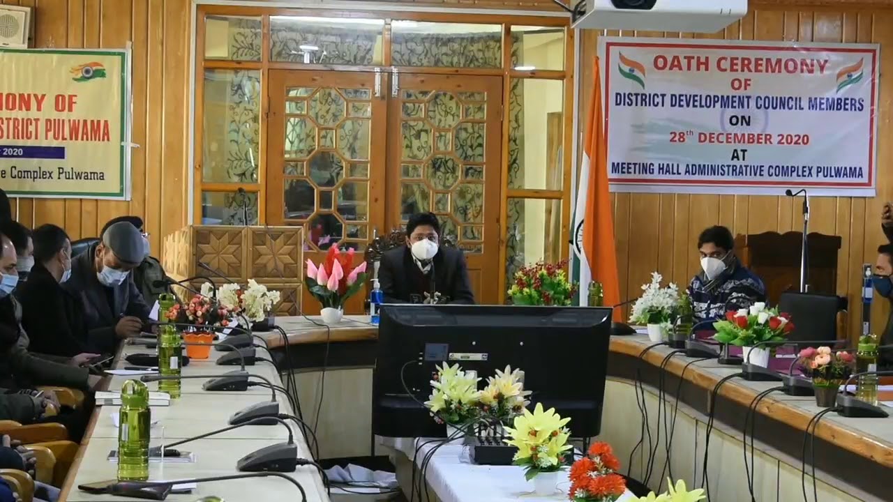Oath ceremony in Pulwama on the winning of DDC elections.