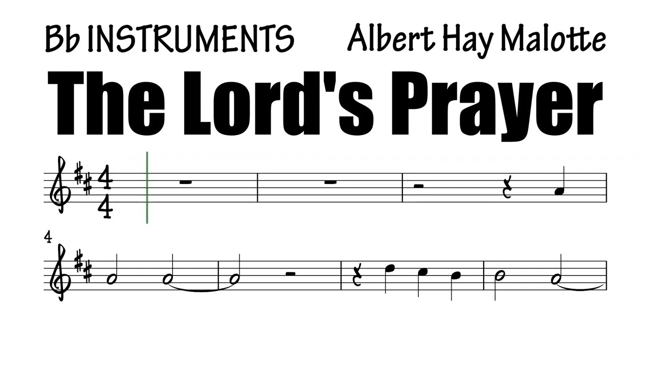 The Lord's Prayer Bb Instruments Sheet Music Backing Track Play Along Partitura