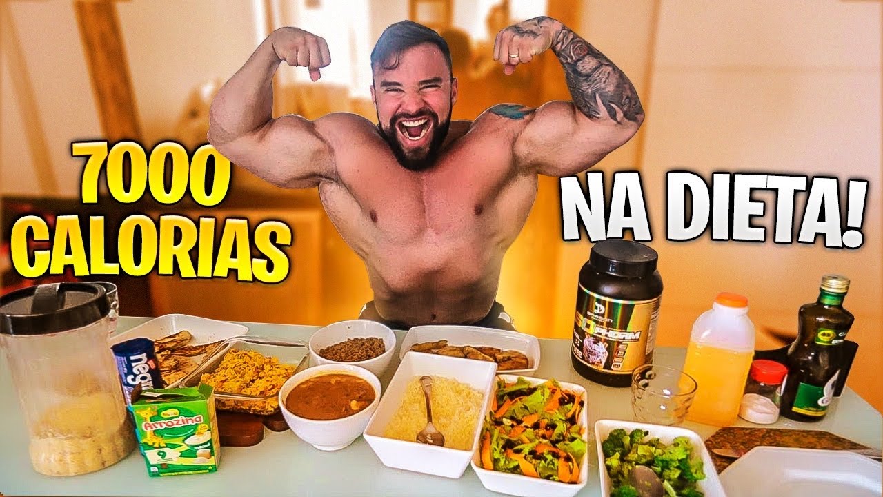 DIETA INSANA DE 7.500 CALORIAS PARA GANHO DE PESO!!! *1.000g de carboidrato por dia*