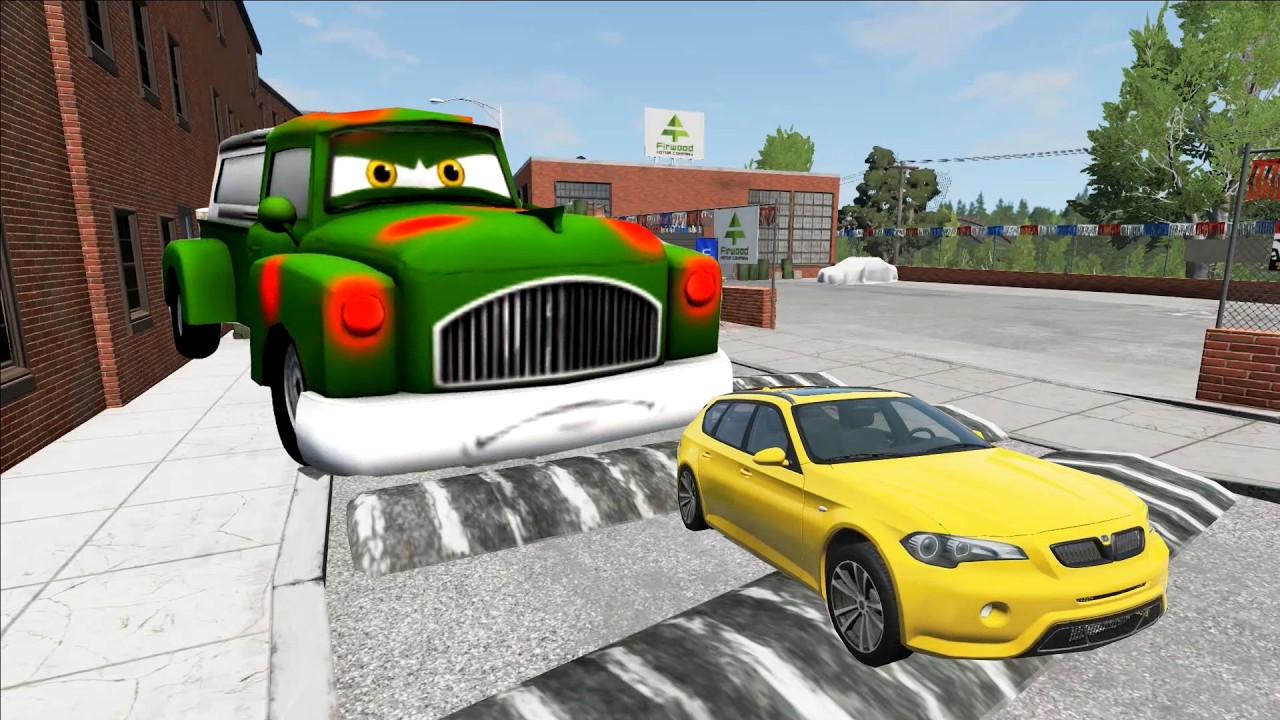 Big & Small McQueen vs Chick Hicks vs Tow Mater vs King Dinoco vs Duch Hudson - BeamNG.Drive