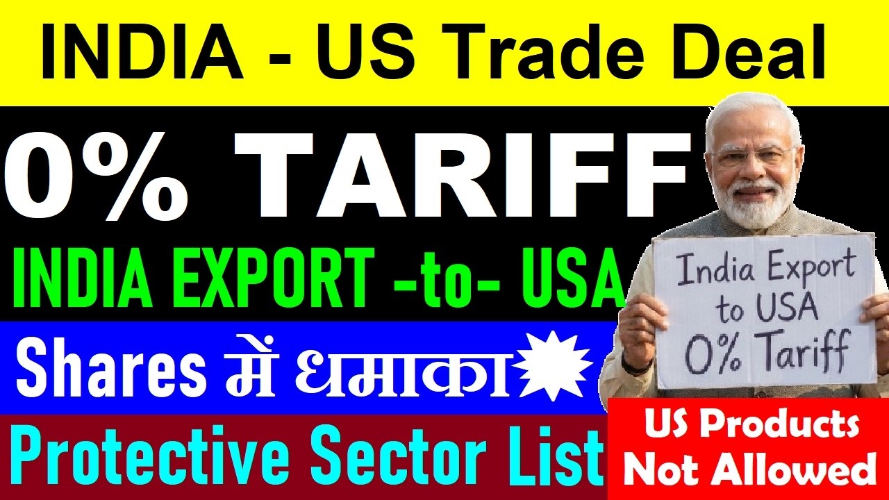 0% TARIFF on 5 Sectors🔥 India Export to USA⚫ Share में धमाका💥⚫India US Trade Deal Protective Sectors