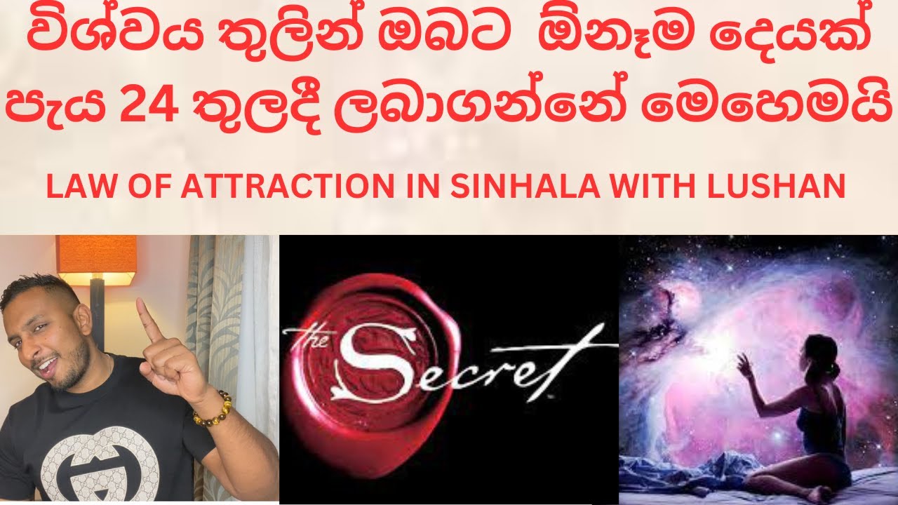 විශ්වය තුලින් ඔබ‍ට  ඕනෑම දෙයක් පැය 24 තුලදී ලබාගන්නේ මෙහෙමයි :Law Of Attraction in Sinhala By Lushan