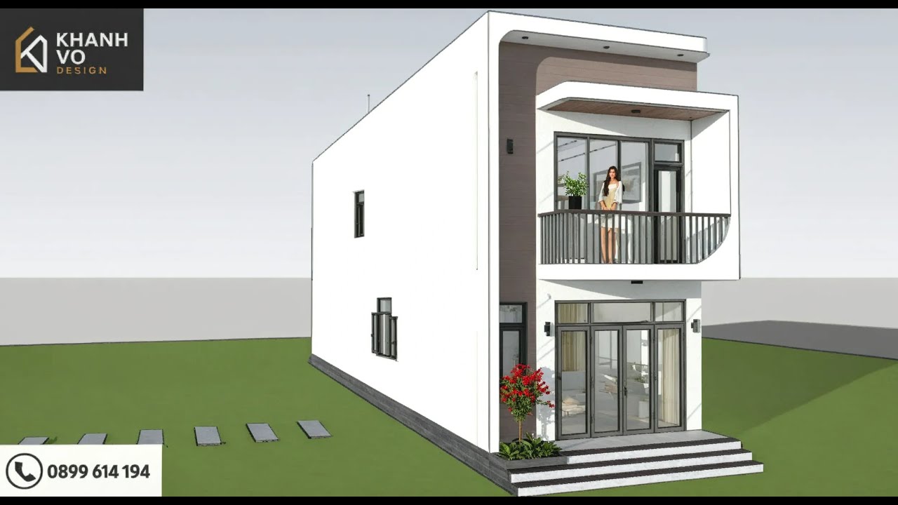 Mẫu nh&agrave; g&aacute;c lửng đẹp, hiện đại 2025 (DT: 5x20 m).