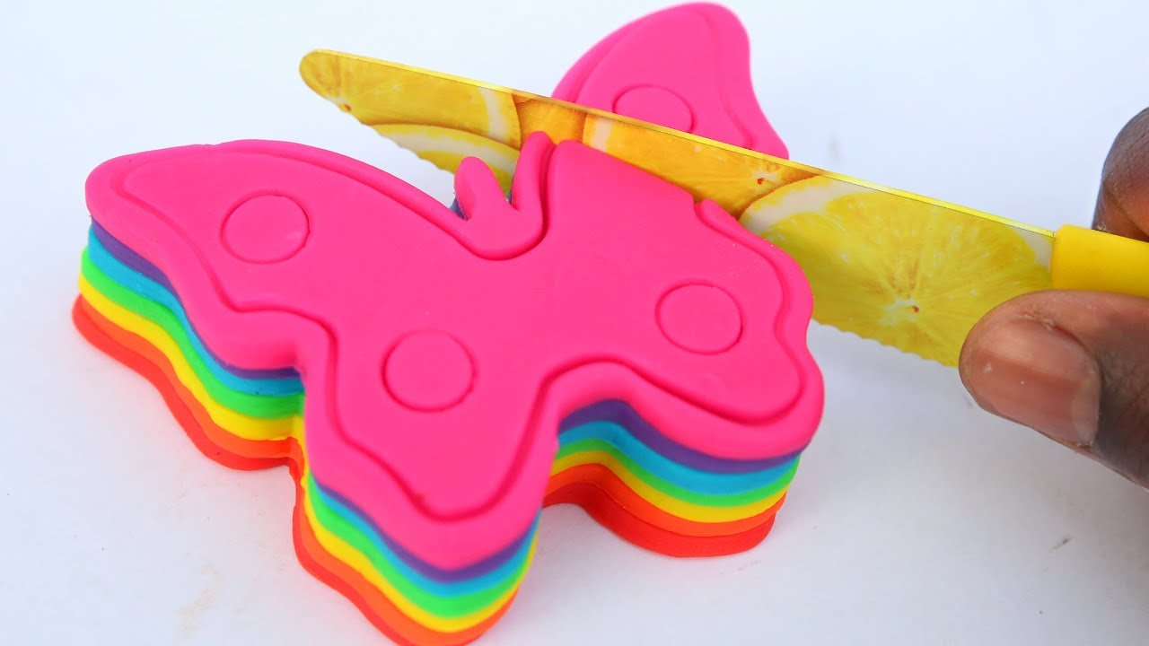 DIY How To Make Giant Play Doh Rainbow Butterfly Learn Colors Fidget Spinner Play Doh