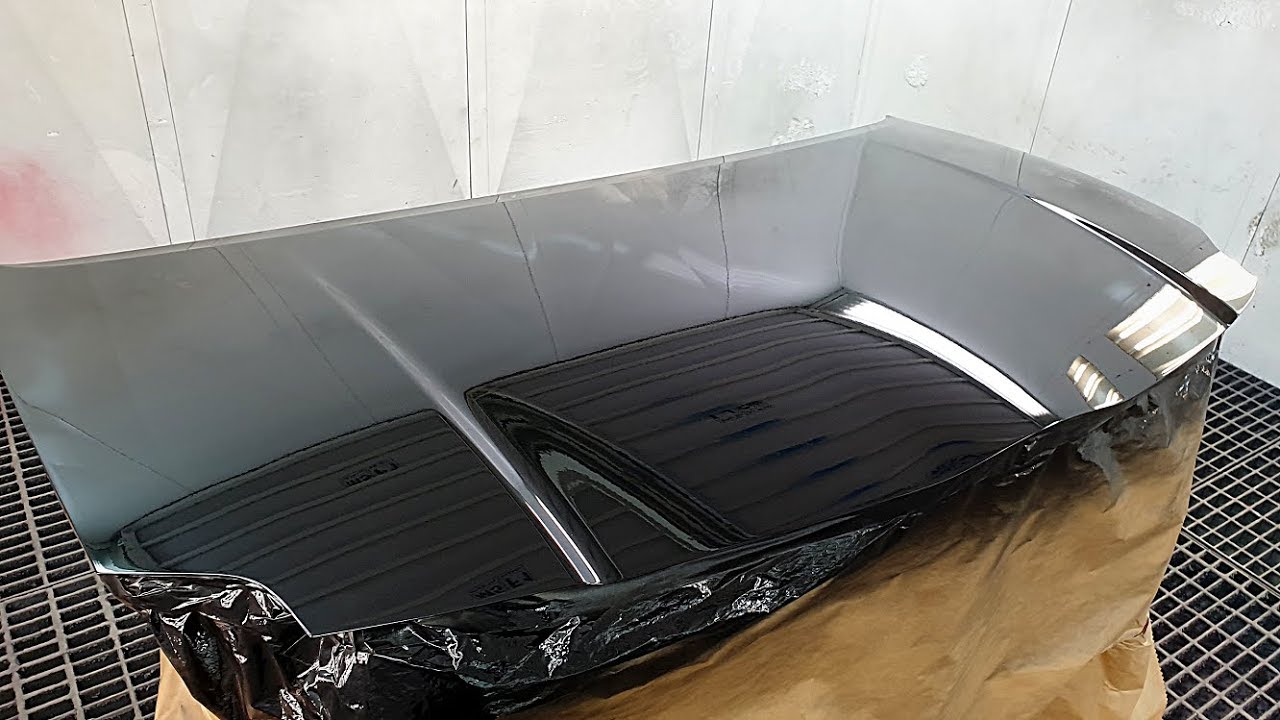 Painting car Hood | Spray waterbase & Clear coat / Mirror results
