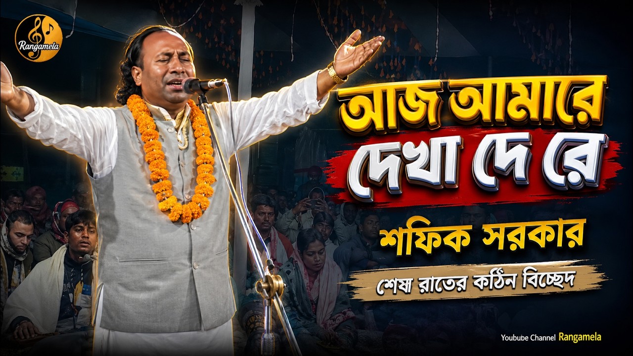 আজ আমারে দেখা দে রে। শফিক সরকার। শেষ রাতের কঠিন বিচ্ছেদ। Baul folk songs। @Rangamela10