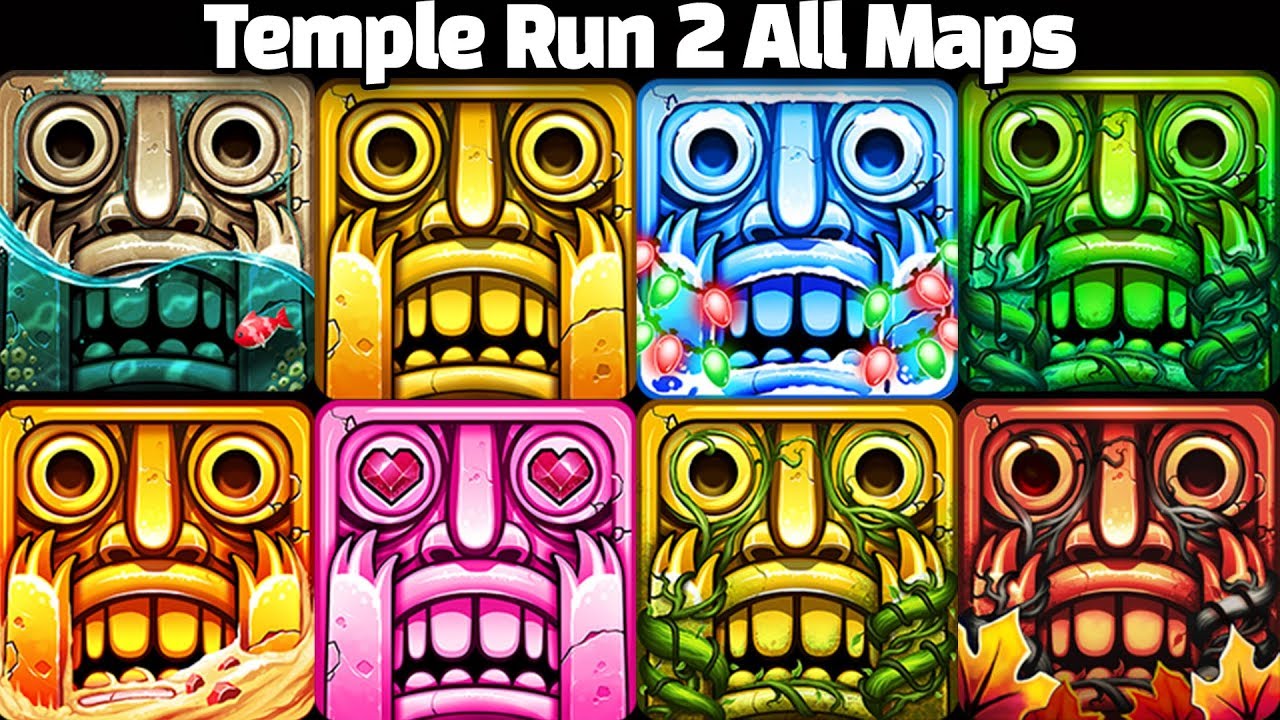 Temple Run 2 Pirate Cove VS Frozen Shadows VS Lost Jungle VS Blazing Sands