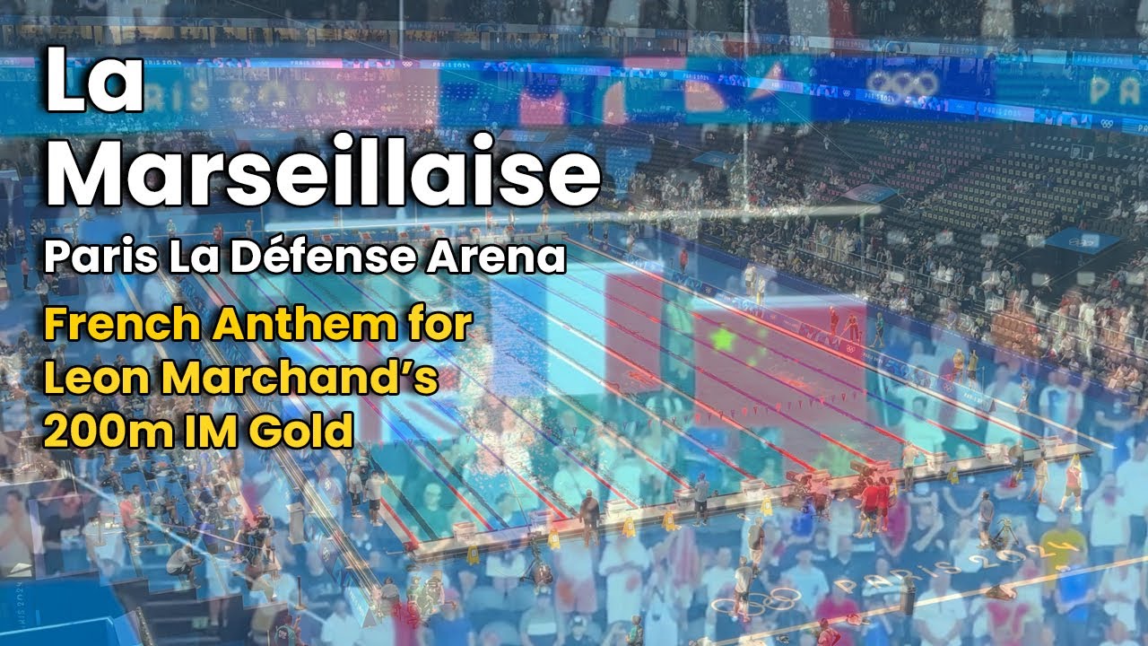 La Défense Arena ERUPTS into La Marseillaise After Leon Marchand GOLD! | Paris 2024 Olympic Games