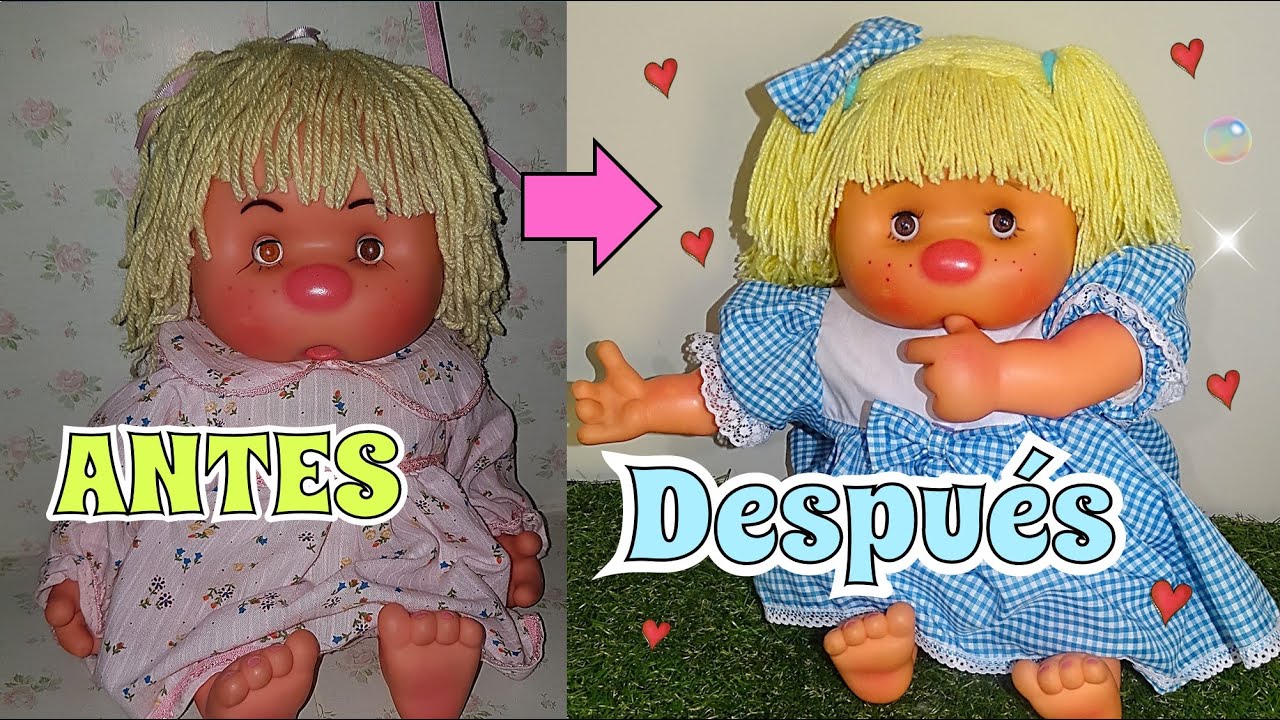 ANTES y DESPUES Restauración de Muñeca Paso a paso  Tutorial DIY