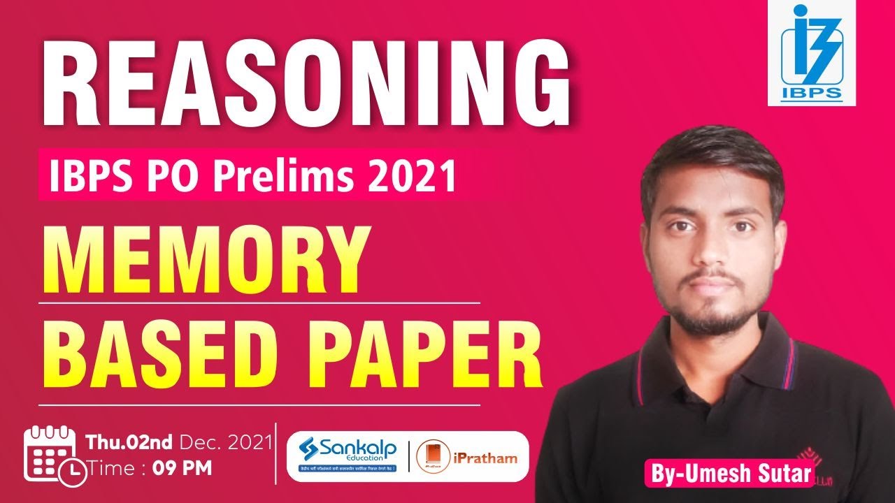 IBPS PO Prelims 2021 || Logical Reasoning- Memory Based Paper ||  Umesh Sutar