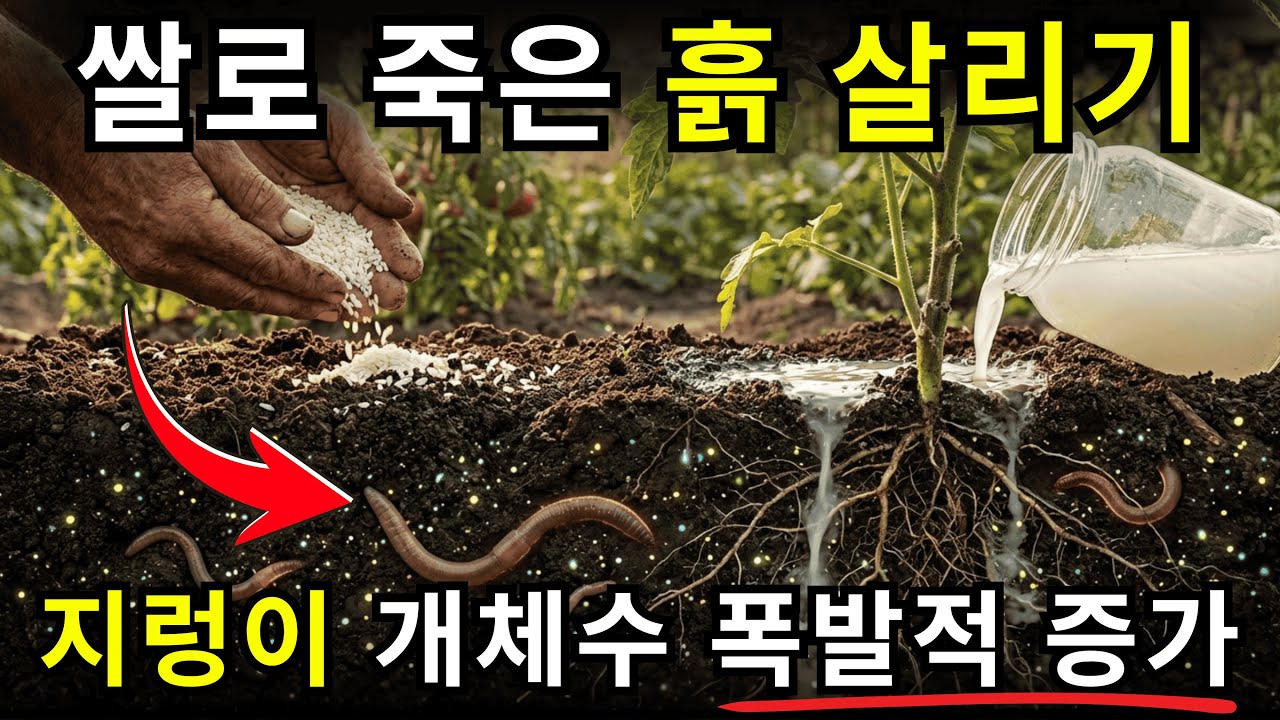 지렁이 대폭발! 비료보다 강력한 쌀 활용법 (죽은 흙 살리기)