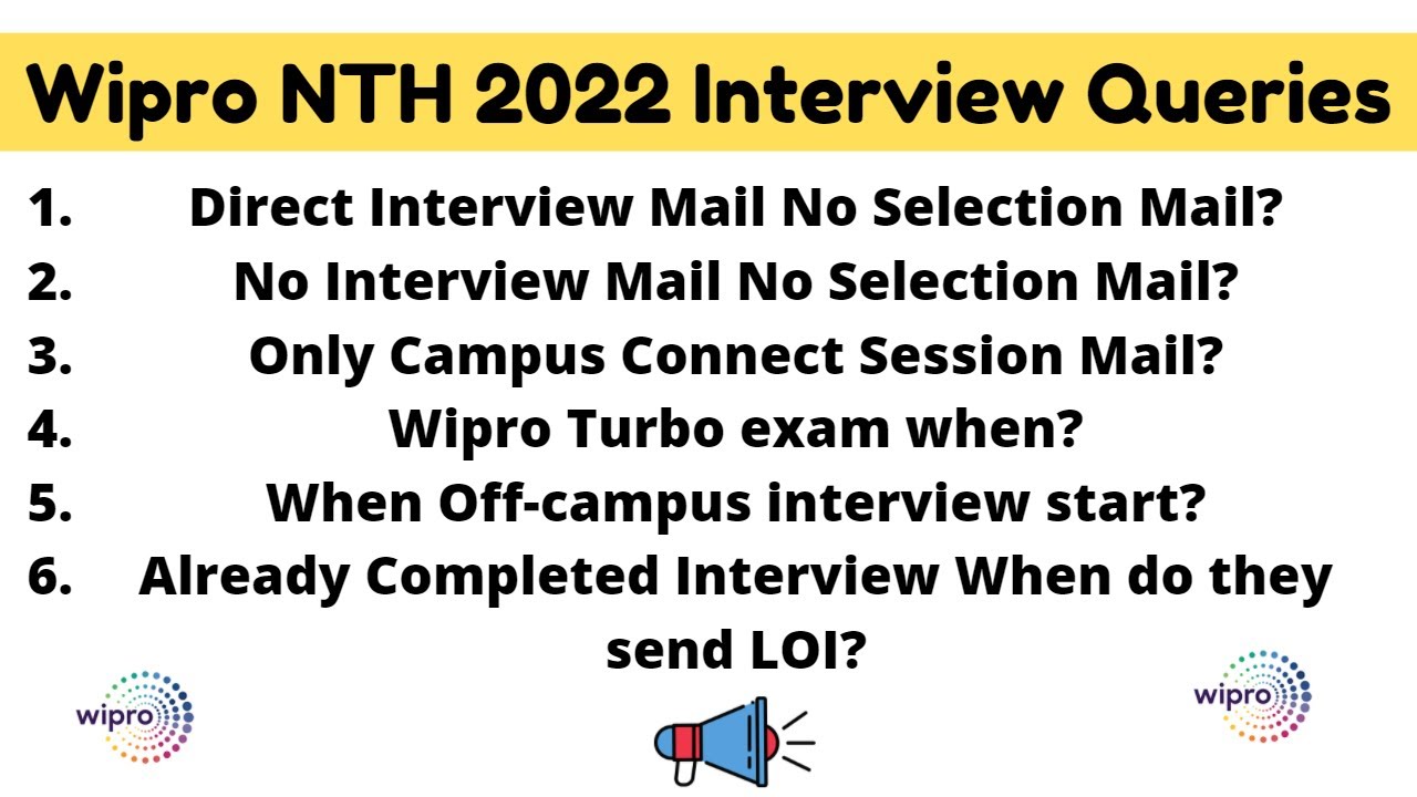 Wipro NTH 2022 Interview Queries | No Selection Mail Direct Interview Mail | Clear all doubts