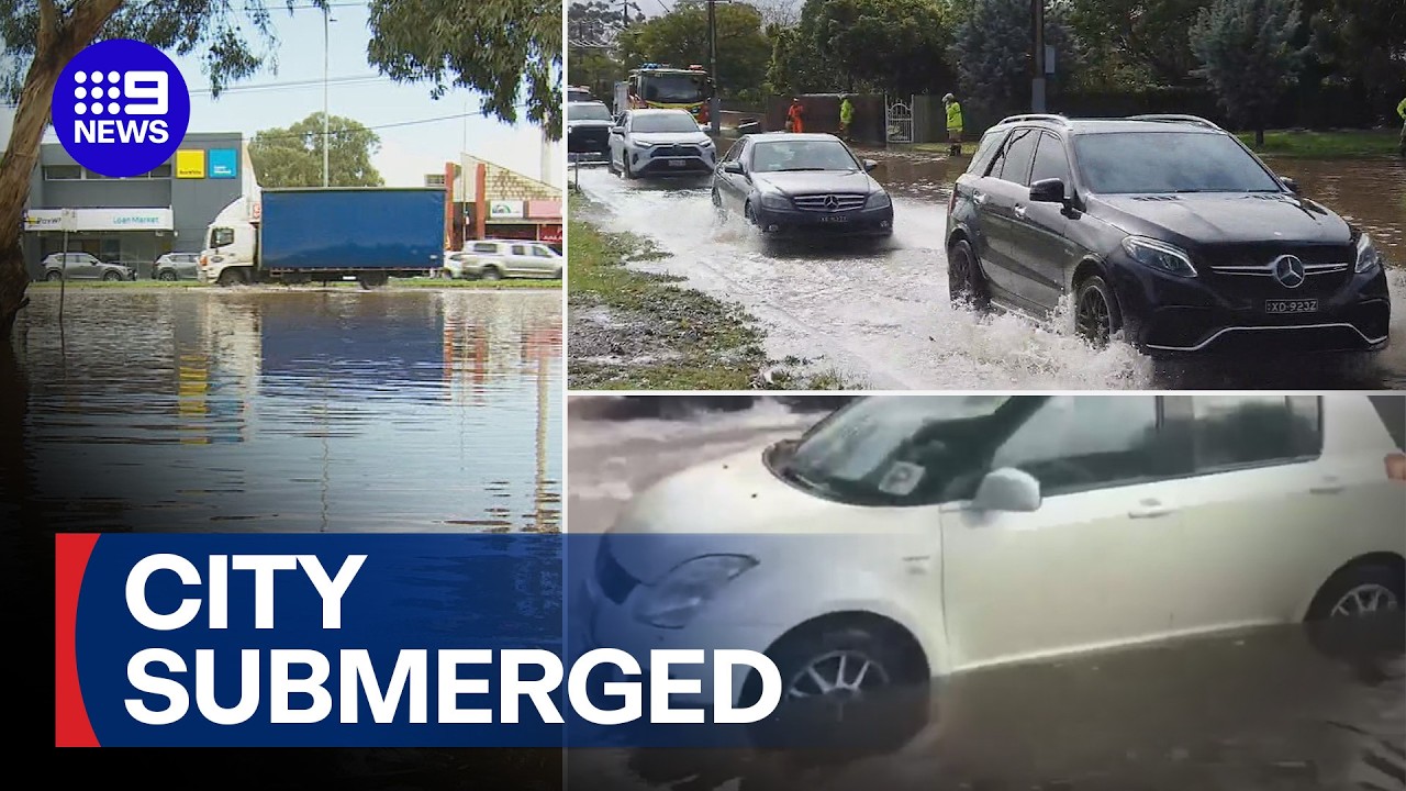Winter deluge leaves Adelaide submerged | 9 News Australia