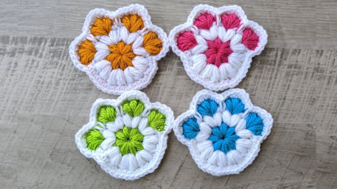 Crochet Paw Print Coaster