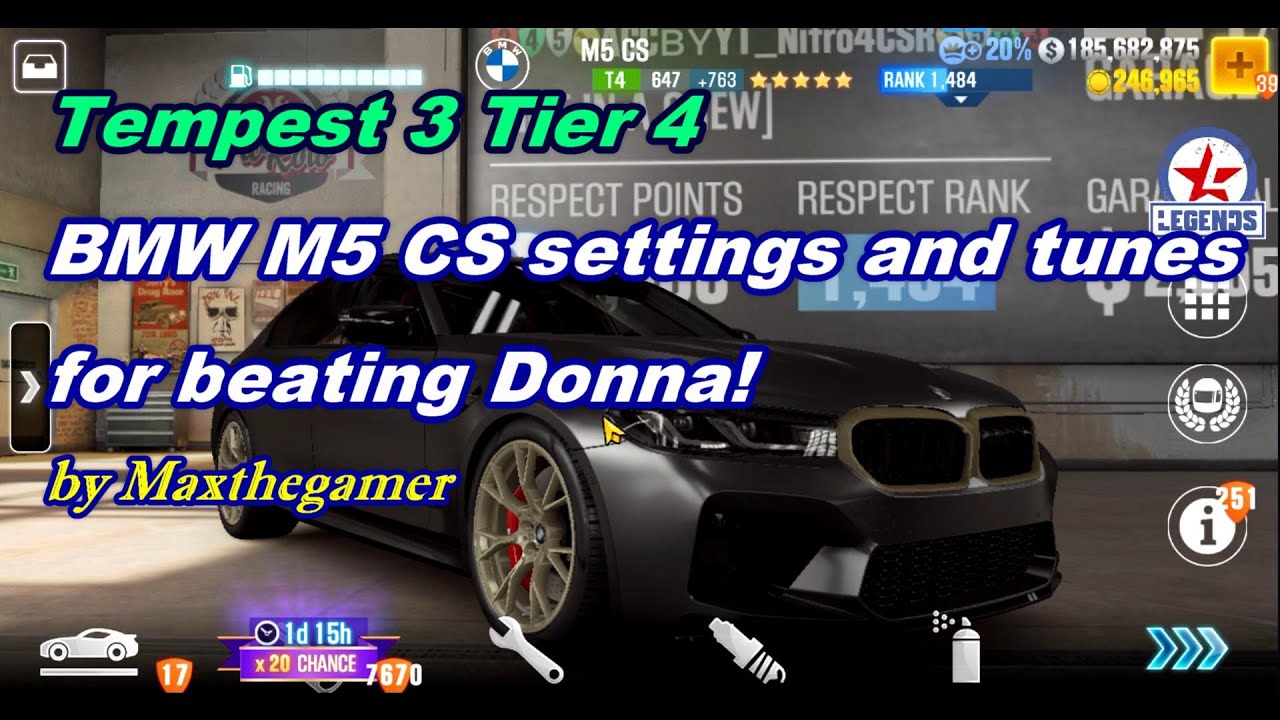 CSR 2 | CSR Racing 2, BMW M5CS Tempest 3 Tier 4 Setup and Tunes