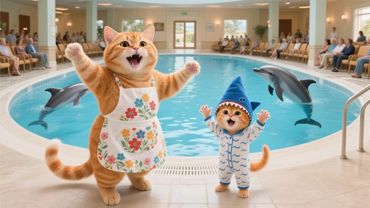 Ginger Explores Ocean World at the Aquarium with Mama Cat for the First Time 🦈🐠🐾   Funny Cat Vide