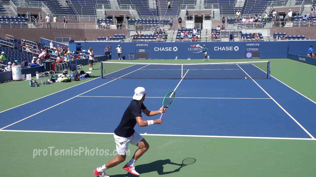 Nadal v Pouille, 2016 USO practice 4K